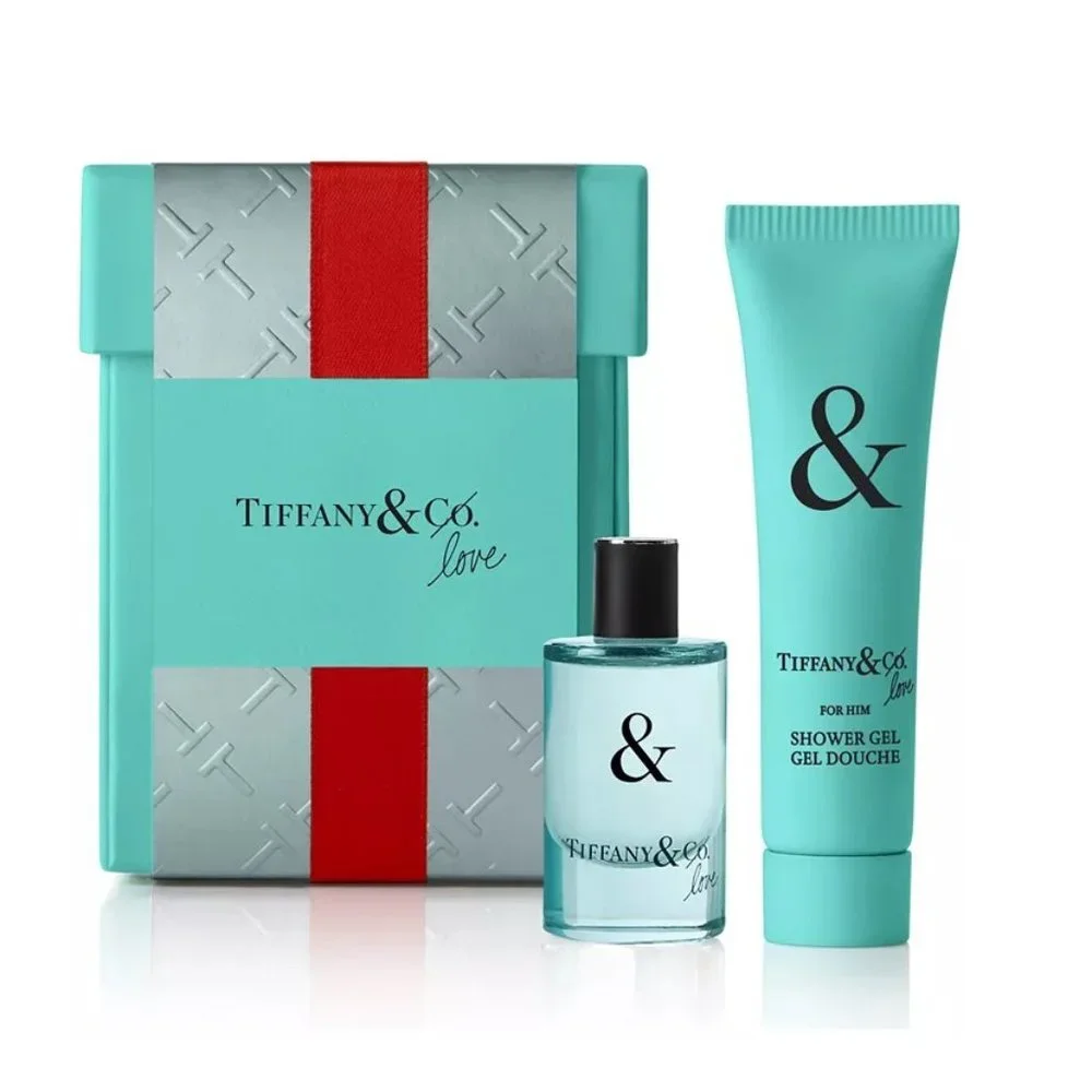 Tiffany & Co Love for Him EDT Set,Mini Spray 5ml & Shower Gel 14ml-2pc-BOXED-NEW
